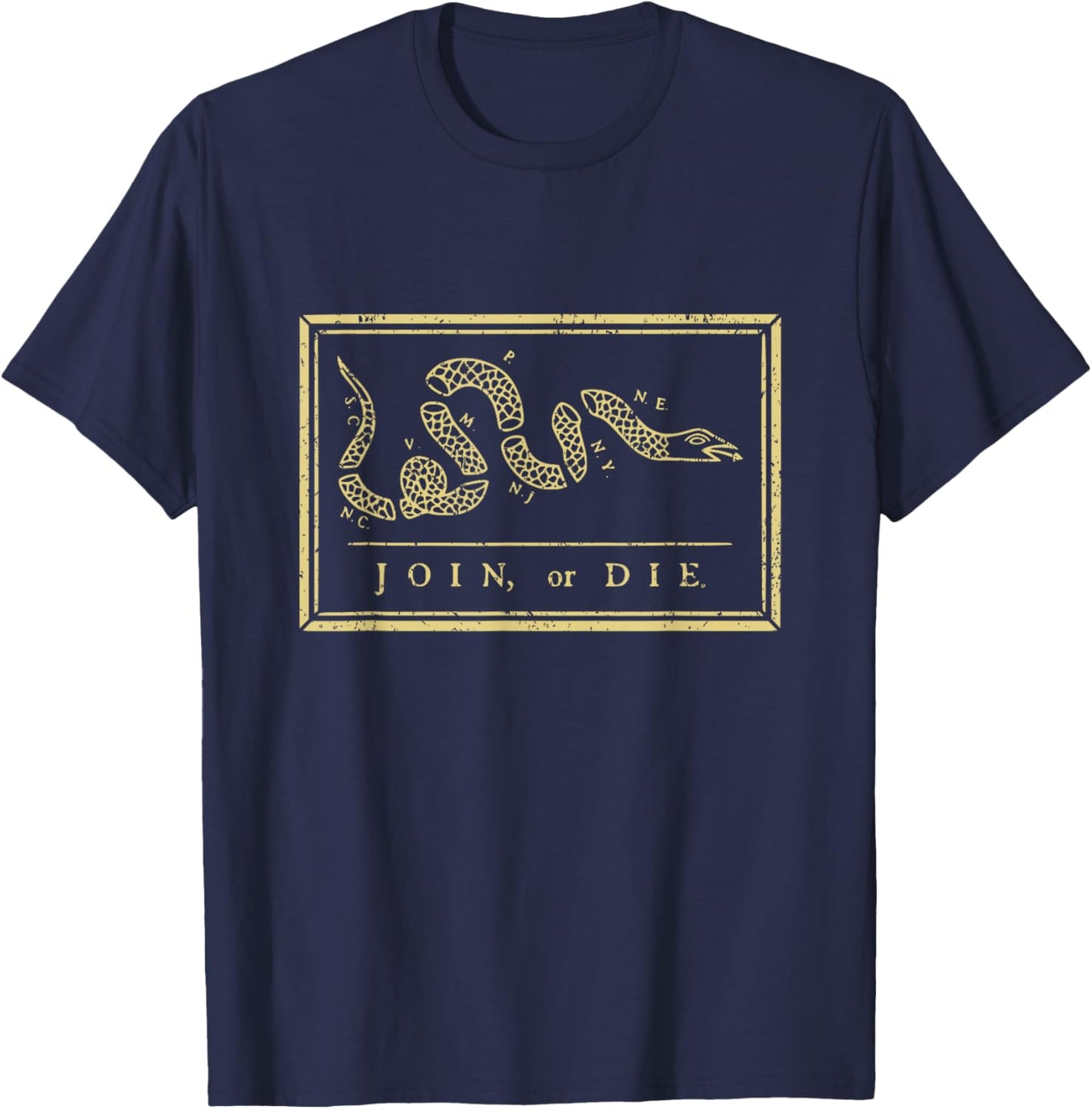 Join Or Die American History Shirt 1754 Thirteen Colonies T-Shirt - T-Shirt | Navy