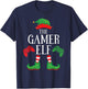 Gamer Elf Matching Group Xmas Gaming Funny Family Christmas T-Shirt - T-Shirt | Navy