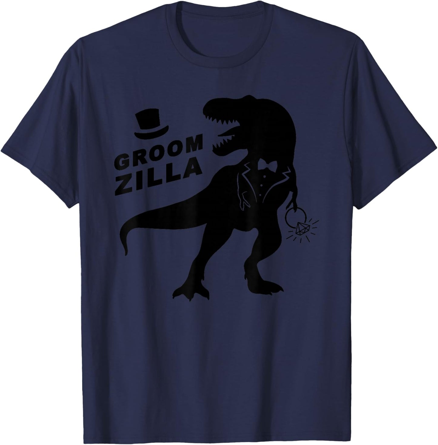 Funny Wedding Groomzilla With Ring Groom Gift T-Shirt - T-Shirt | Navy