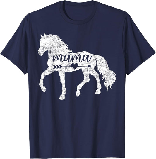 Horse Mama Shirt - Funny Horse Lover Mom Mother's Day T-Shirt - T-Shirt | Navy