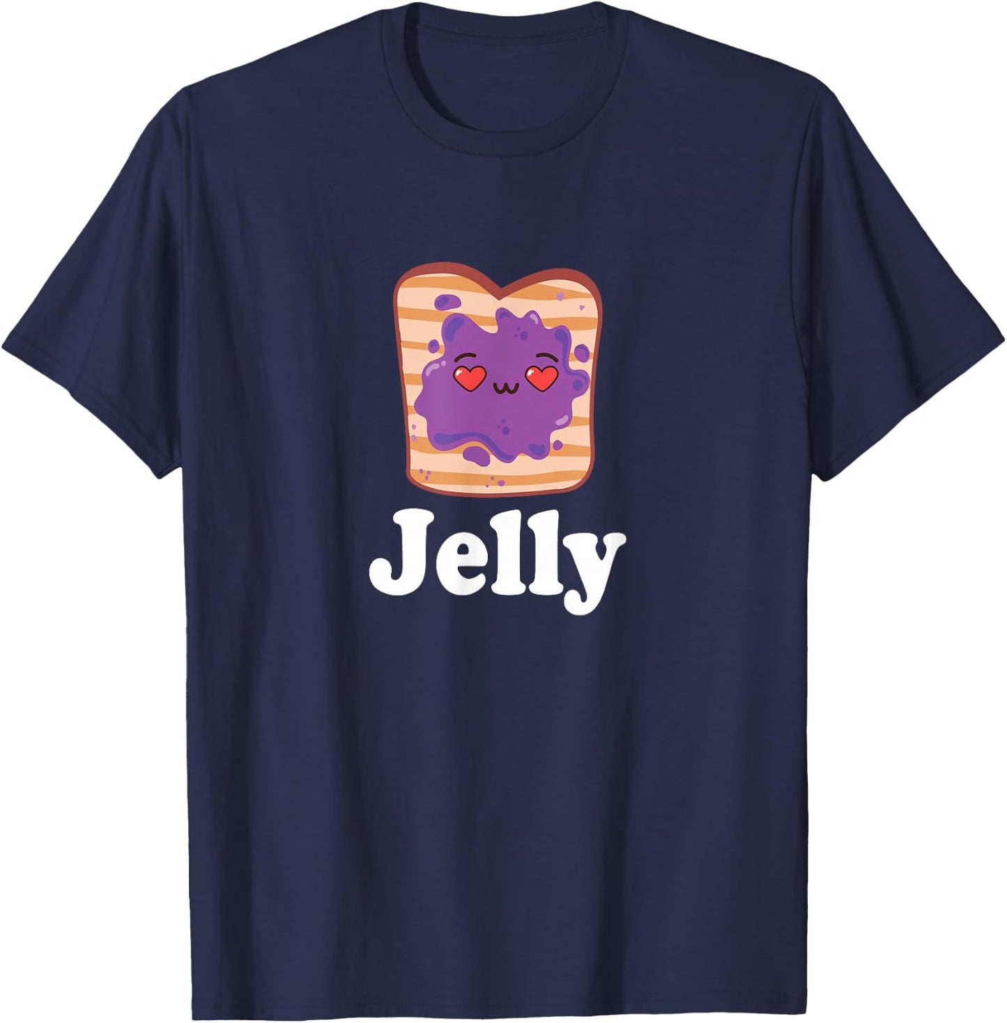 Jelly & Peanut Butter Valentine Him & Her Matching Couple T-Shirt - T-Shirt | Navy