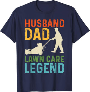 Husband Dad Lawn Care Legend T-Shirt - T-Shirt | Navy