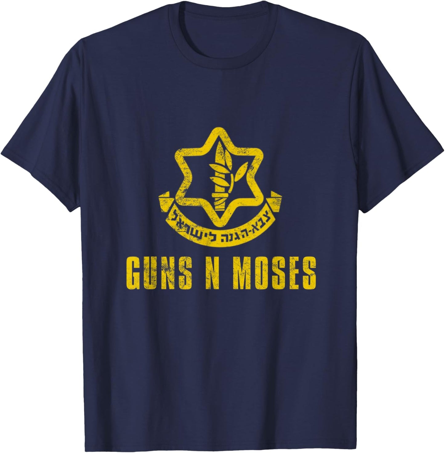 Guns N Moses Israel Defense Forces IDF Tzahal Krav Maga T-Shirt - T-Shirt | Navy