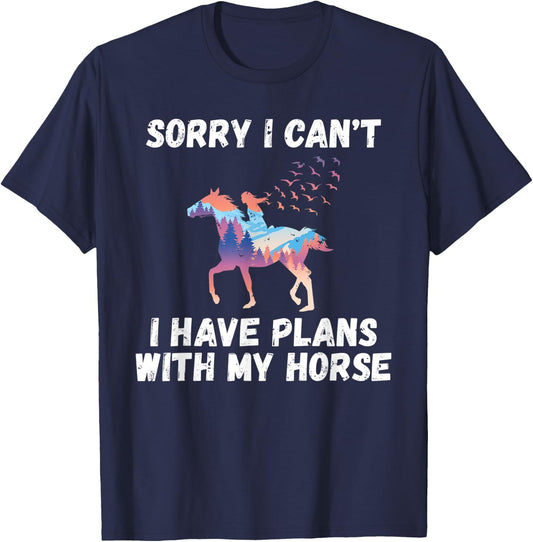Sorry i cant i have Plans with my Horse Riding T-Shirt - T-Shirt | Navy