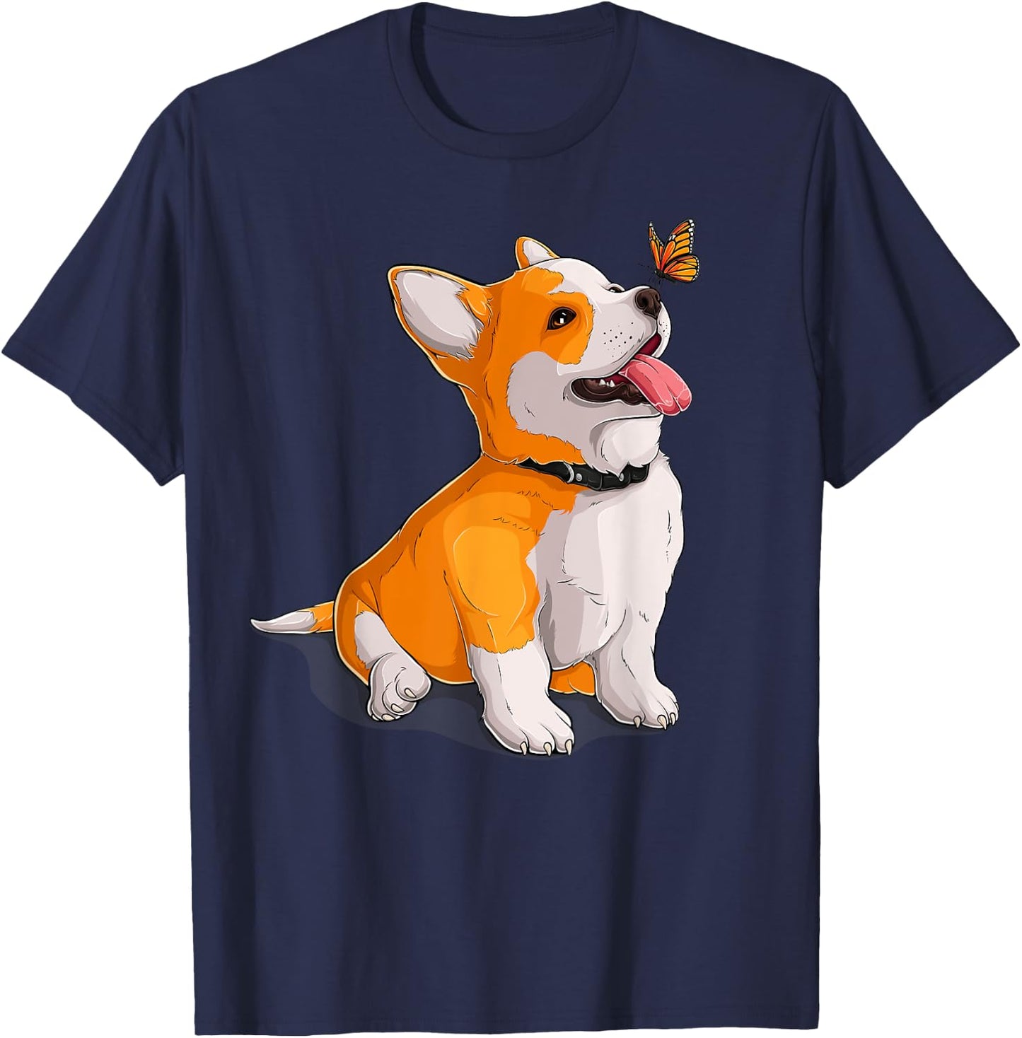 Funny Corgi Dog Lover Owner , Black T-Shirt - T-Shirt | Navy