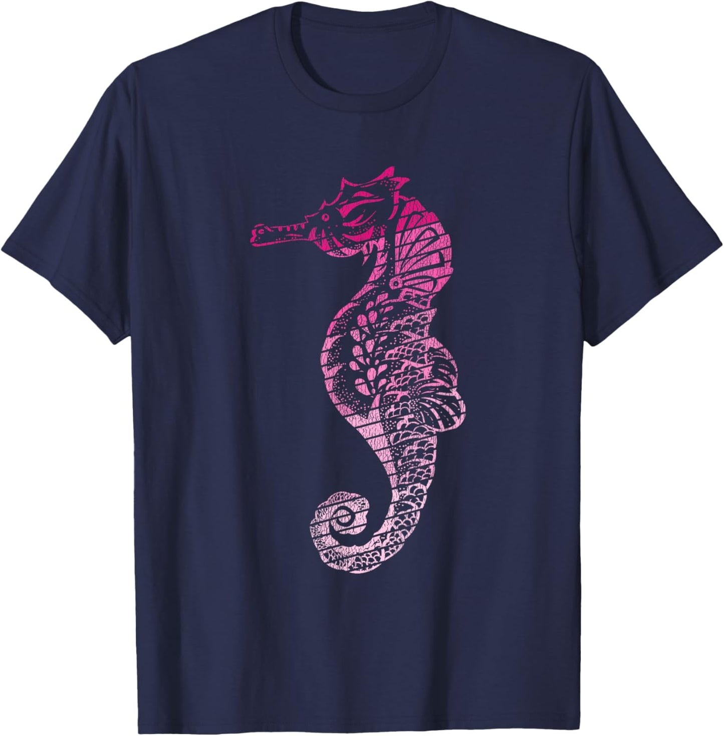 Colorful Seahorse T-Shirt - T-Shirt | Navy
