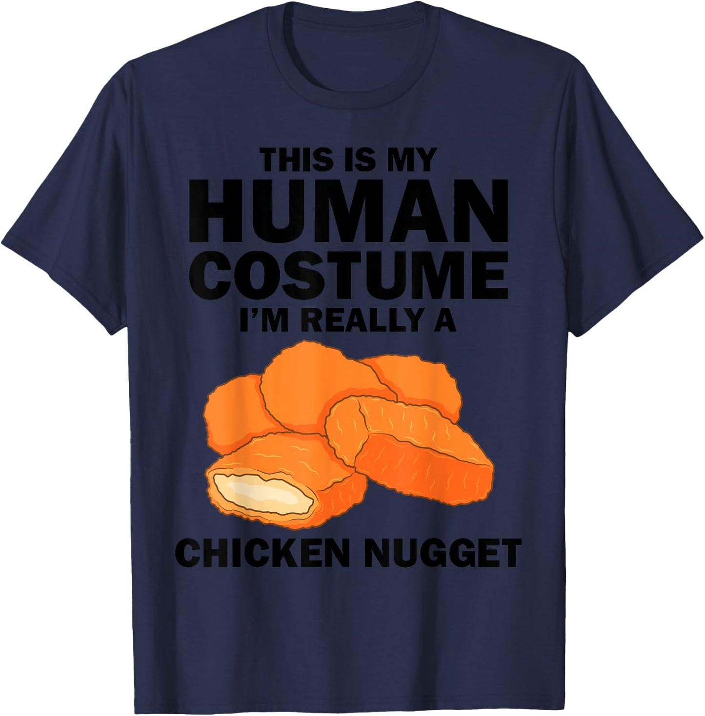 Funny Chicken Nugget Costume For Kids Fashion Nugget Foodie T-Shirt - T-Shirt | Navy