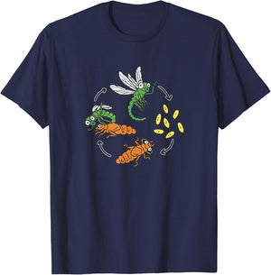 Dragonfly Garden Pond Habitat Pond Life Cycle Dragonfly T-Shirt - T-Shirt | Navy