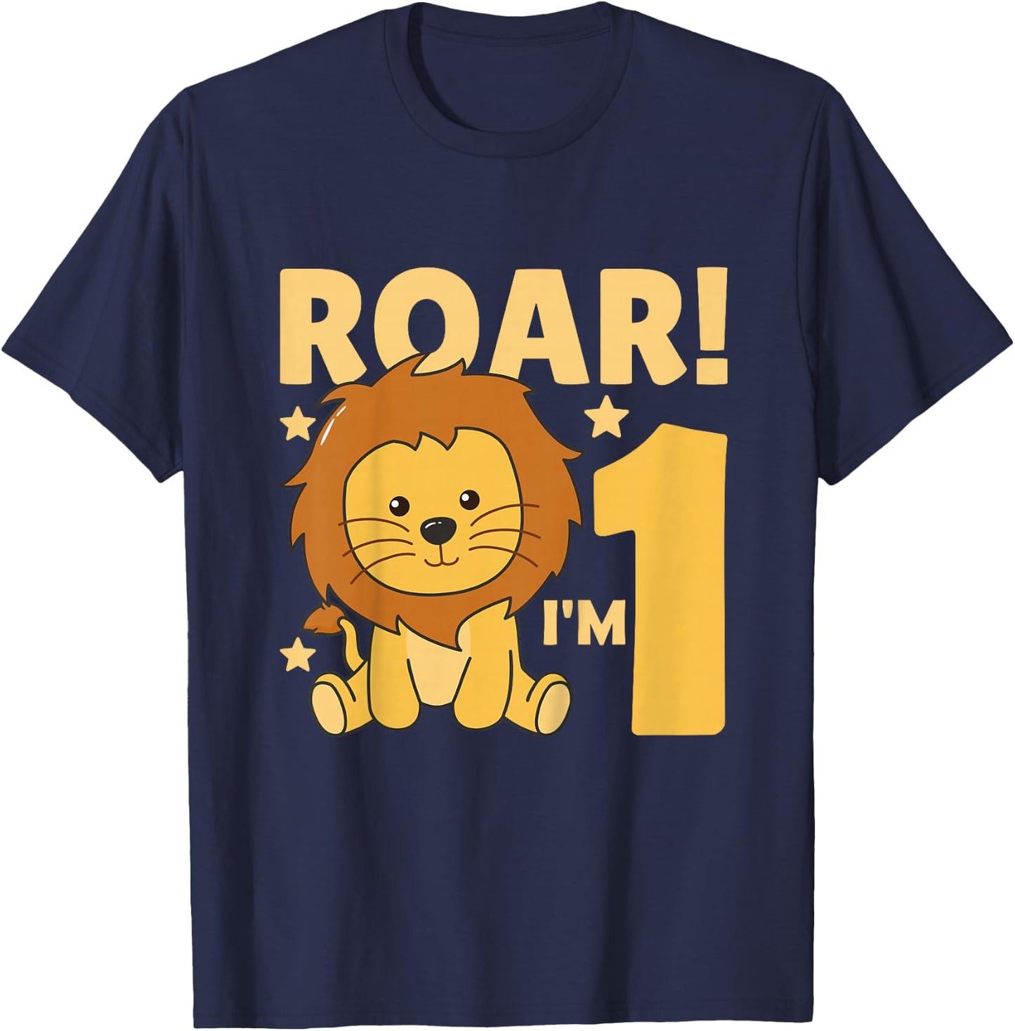 Kids 1st Birthday Lion 1 Year Old Cub Lion T-Shirt - T-Shirt | Navy