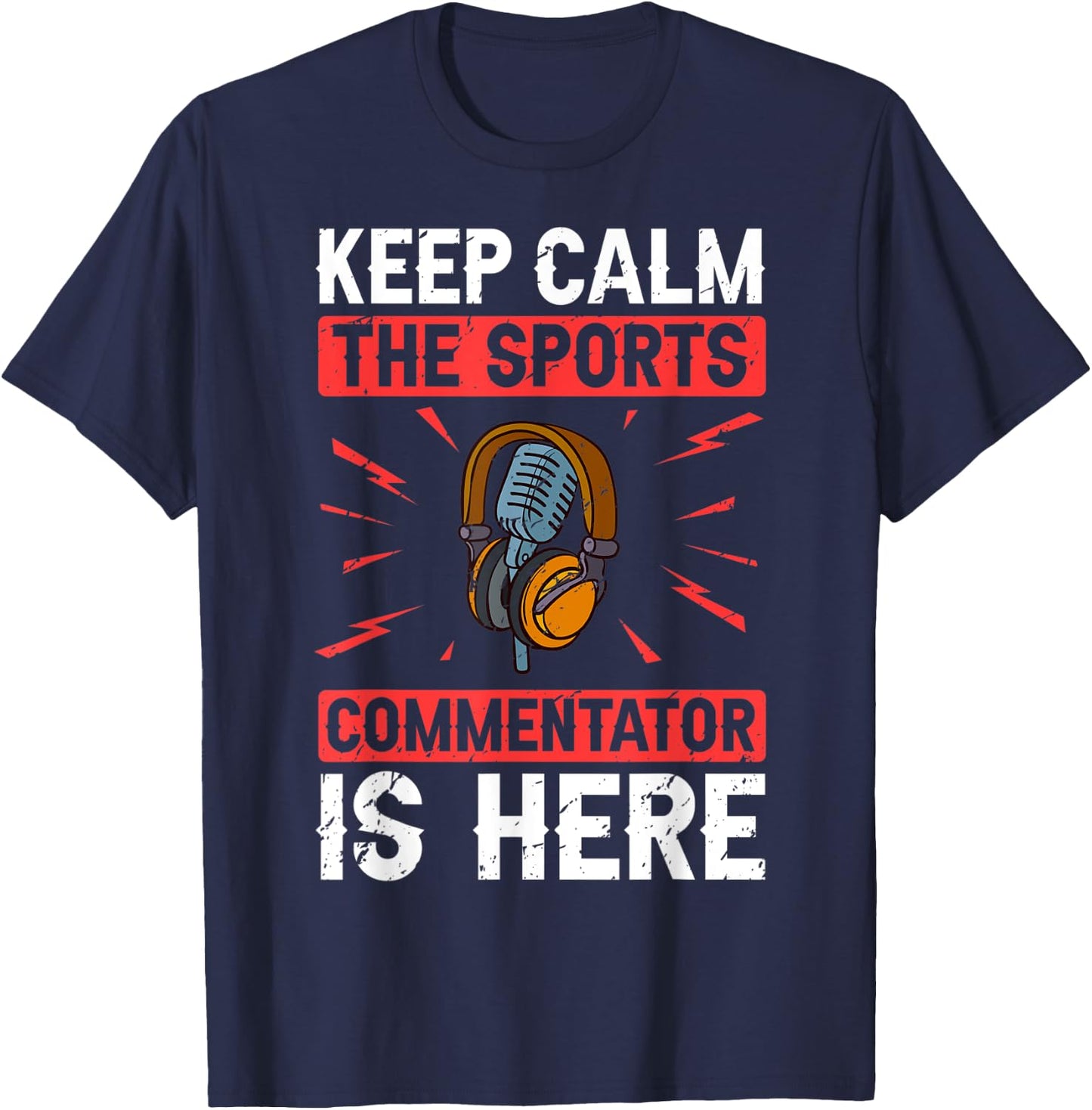 Sports Commentator Sportscaster Sport Announcer T-Shirt - T-Shirt | Navy