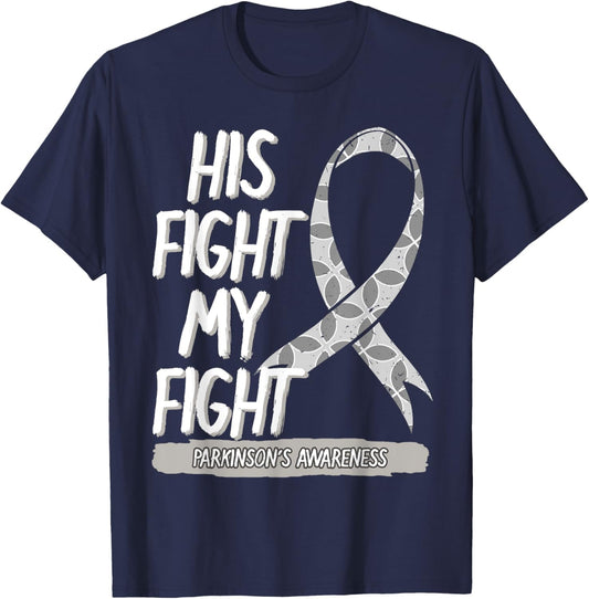 Parkinson's Awareness Idiopathic Shaking Palsy Gray Ribbon T-Shirt - T-Shirt | Navy