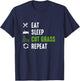 Eat Sleep Cut Grass - Landscaping Outfit Gift Landscaper T-Shirt - T-Shirt | Navy