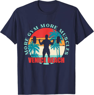 More Gym More Muscles Bodybuilding Venice Beach Men Women Kids T-Shirt - T-Shirt | Navy