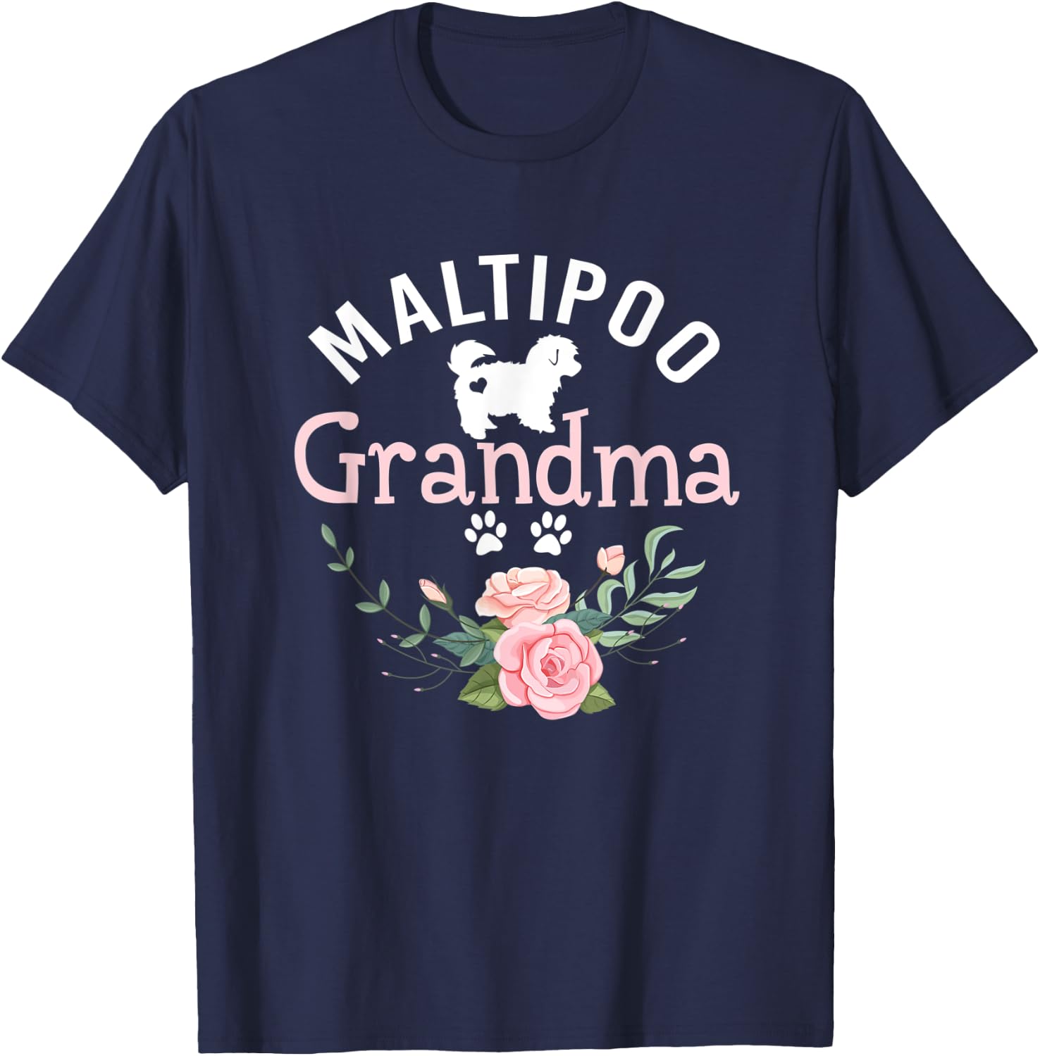 Maltipoo Grandma Dog Gifts Dog Pet Lover Christmas T-Shirt - T-Shirt | Navy
