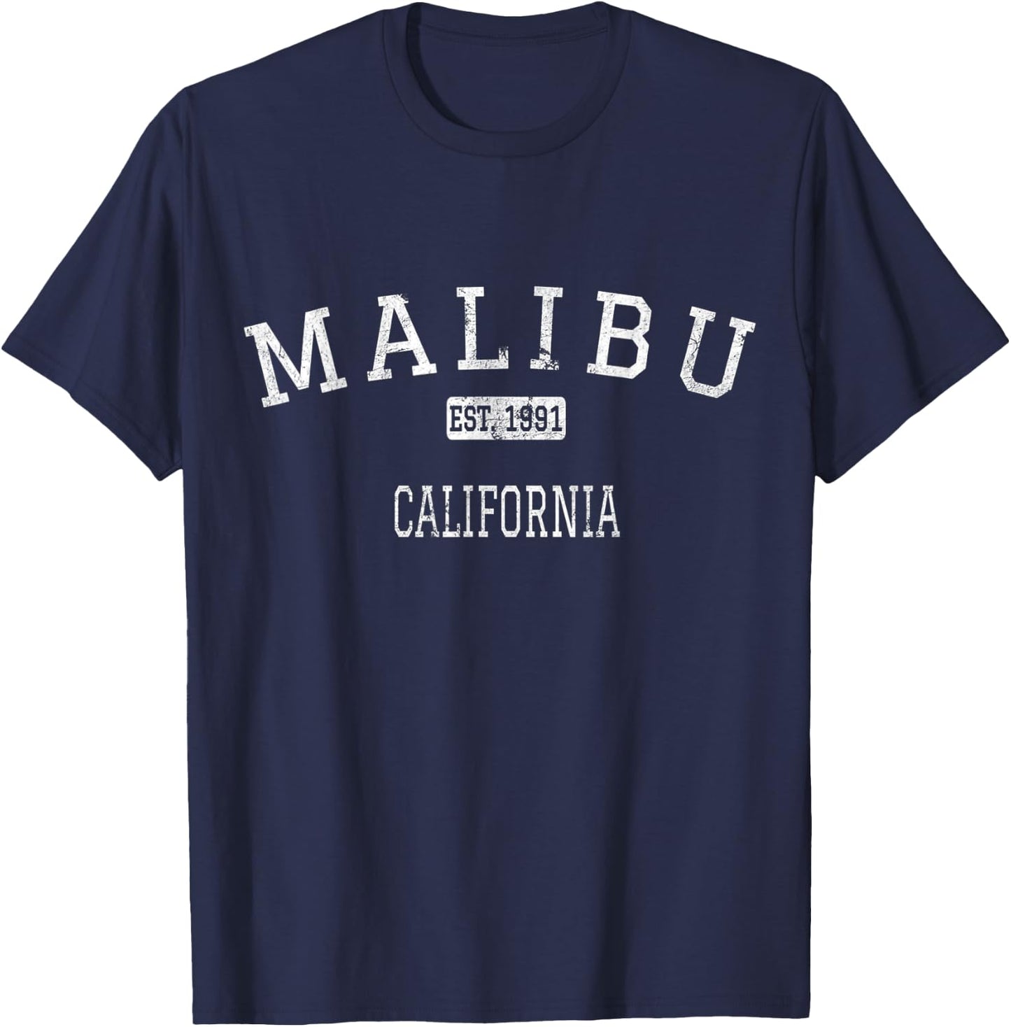 Malibu California CA Vintage T-Shirt - T-Shirt | Navy