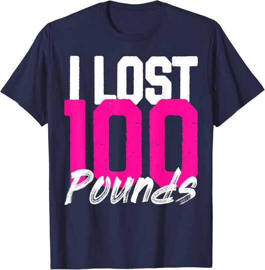 I Lost 100 Pounds - Proud Weightloss Announcement - women T-Shirt - T-Shirt | Navy