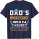 Dad's Workshop Garage Man Cave Funny Father's Day Dad T-Shirt - T-Shirt | Navy