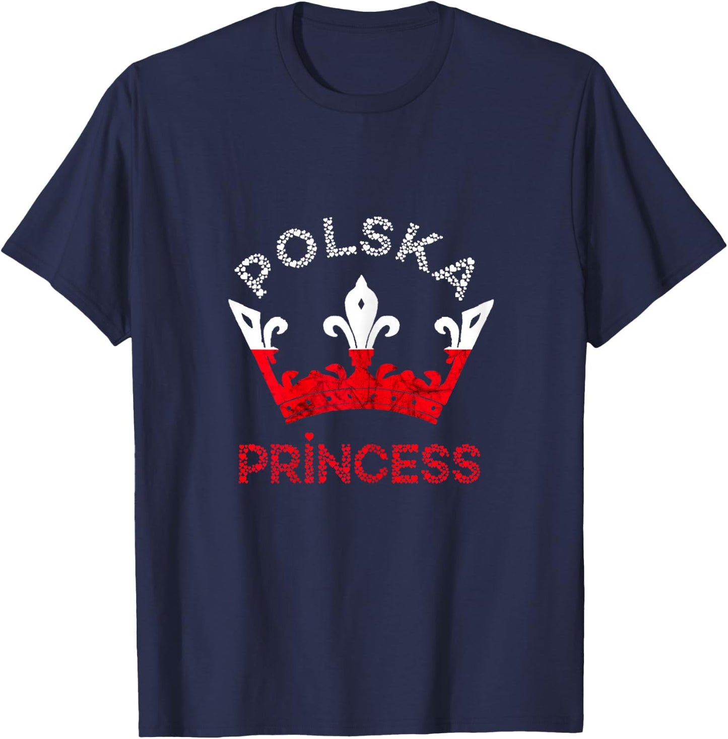 Polska Princess Crown Polish Eagle Poland Flag Polish Pride T-Shirt - T-Shirt | Navy
