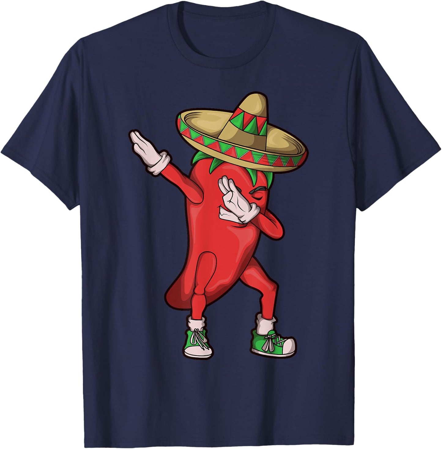 Chili Dabbing Shirt Hot Pepper Sombrero Cinco de Mayo Gift T-Shirt - T-Shirt | Navy
