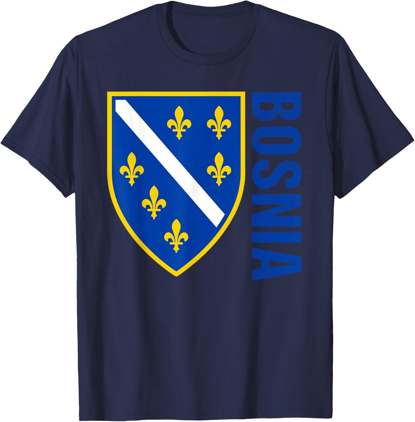 Bosnia Gift Flag Bosnia Vintage Herzegovina Sarajevo T-Shirt - T-Shirt | Navy