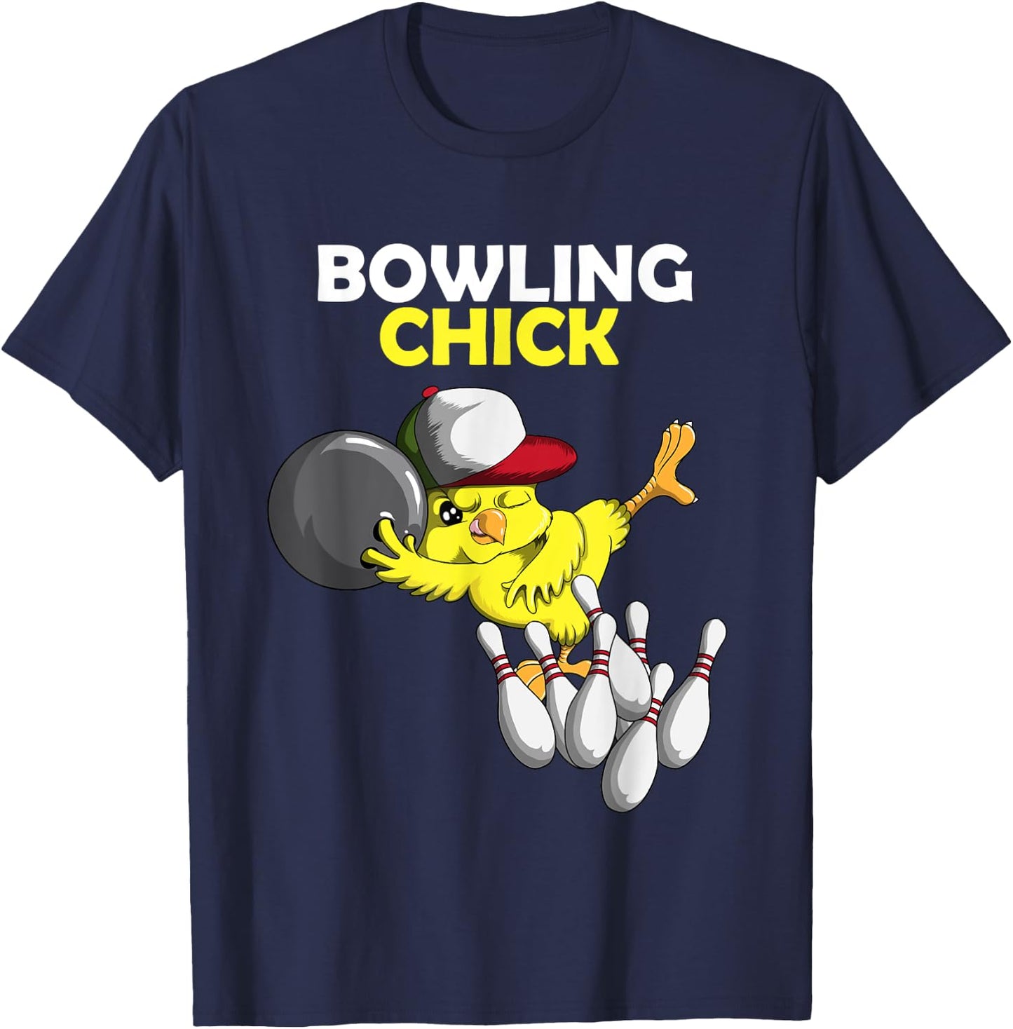 Bowling Chick Chicken Chicken Chicks Chicken Bowlt Sport T-Shirt - T-Shirt | Navy