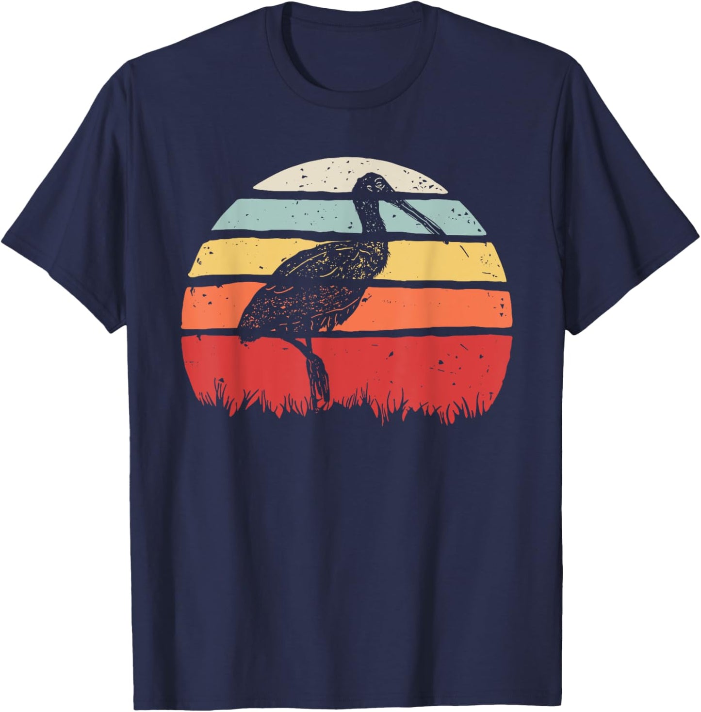 Vintage Retro Roseate Spoonbill T-Shirt - T-Shirt | Navy