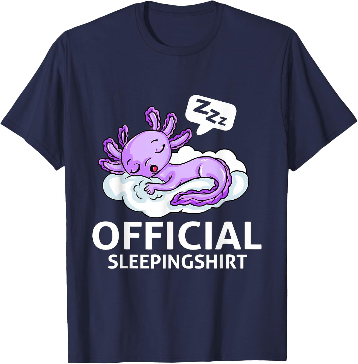 Axolotl Official Sleepingoutfit Pyjamas Ambhibie T-Shirt - T-Shirt | Navy