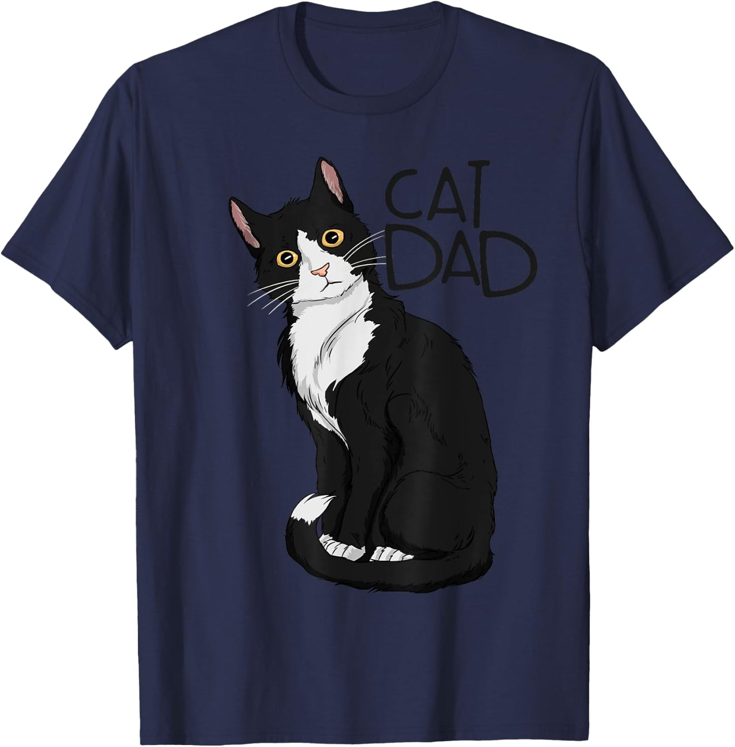 Tuxedo Cat Dad Gift Cat Dad Tuxedo Cat Dad T-Shirt - T-Shirt | Navy