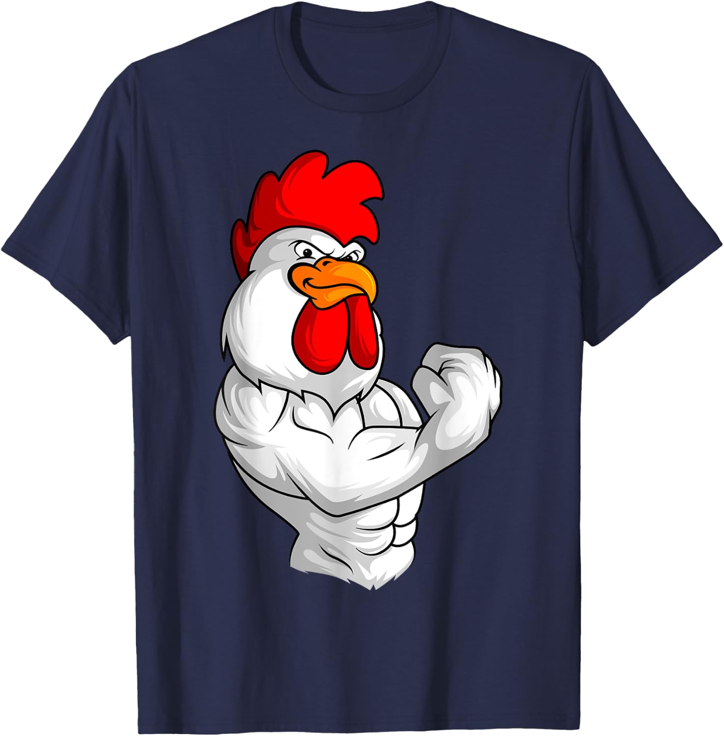 Rooster Chicken Fitness Training Bodybuilder Muscle T-Shirt - T-Shirt | Navy
