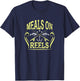 Meals On Reels Funny Fishing Vintage T-Shirt - T-Shirt | Navy