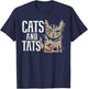 Cats And Tats Inking Tattoo Lover Tattooing Kitty Owner T-Shirt - T-Shirt | Navy