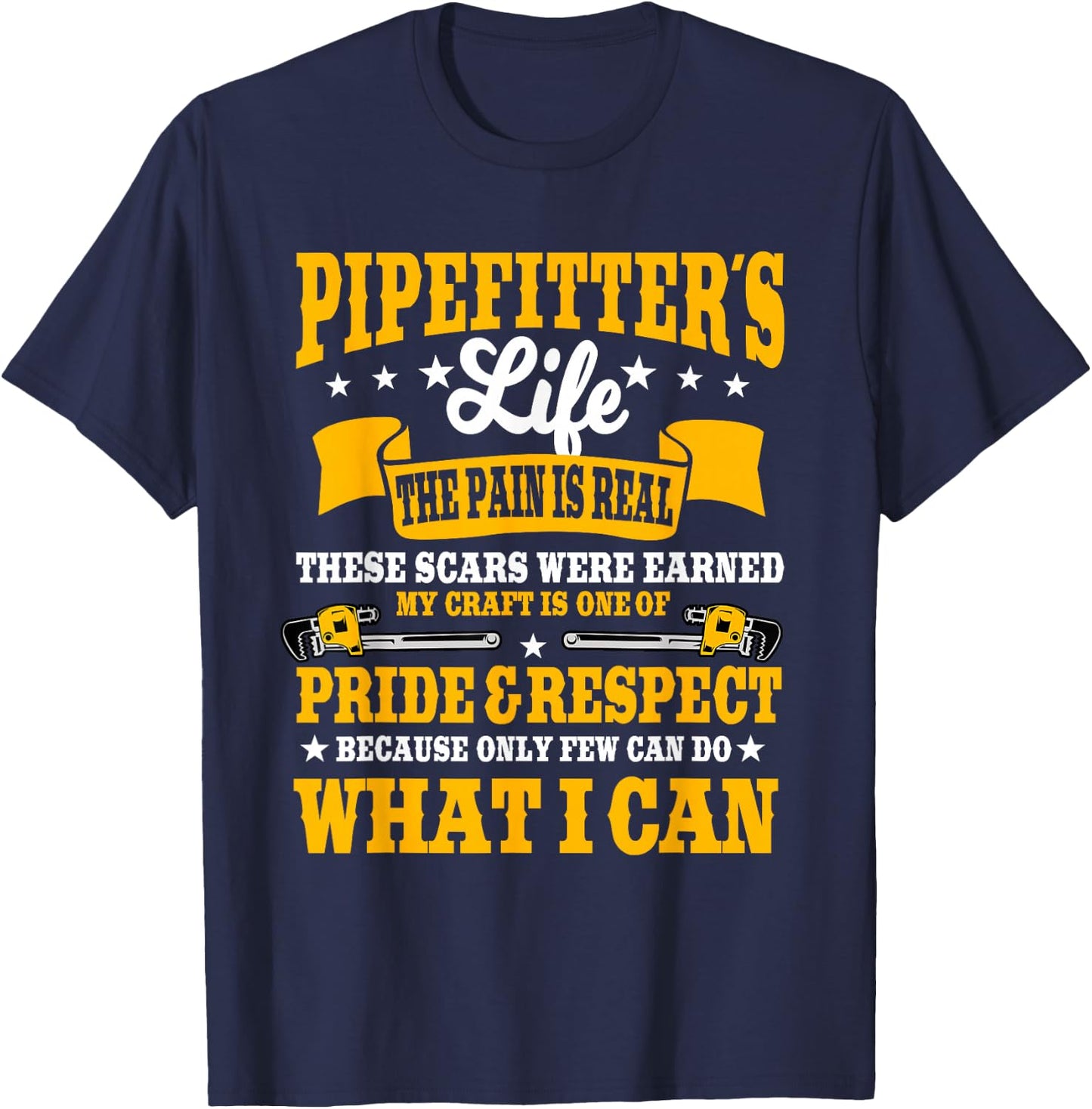 Pipefitter Steamfitter Tradesman Plumber Piping System T-Shirt - T-Shirt | Navy
