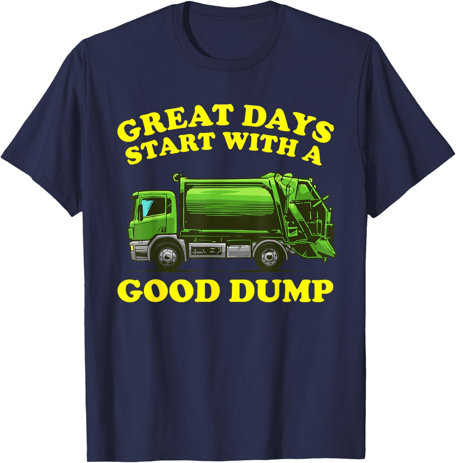 Funny Garbage Truck Design Kids Men Women Dump Trash Trucks T-Shirt - T-Shirt | Navy