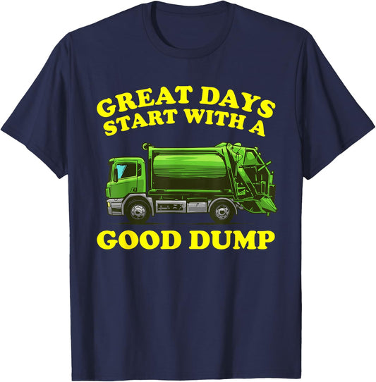 Funny Garbage Truck Design Kids Men Women Dump Trash Trucks T-Shirt - T-Shirt | Navy
