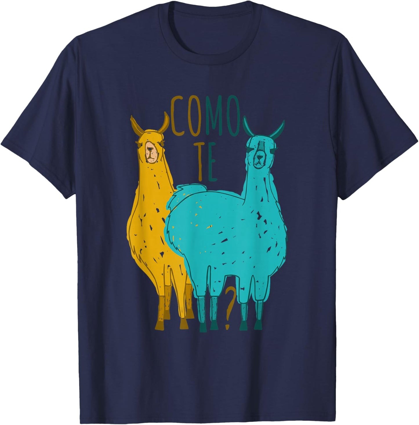 Como Te Llamas Funny Spanish Joke Llama Shirt T-Shirt - T-Shirt | Navy
