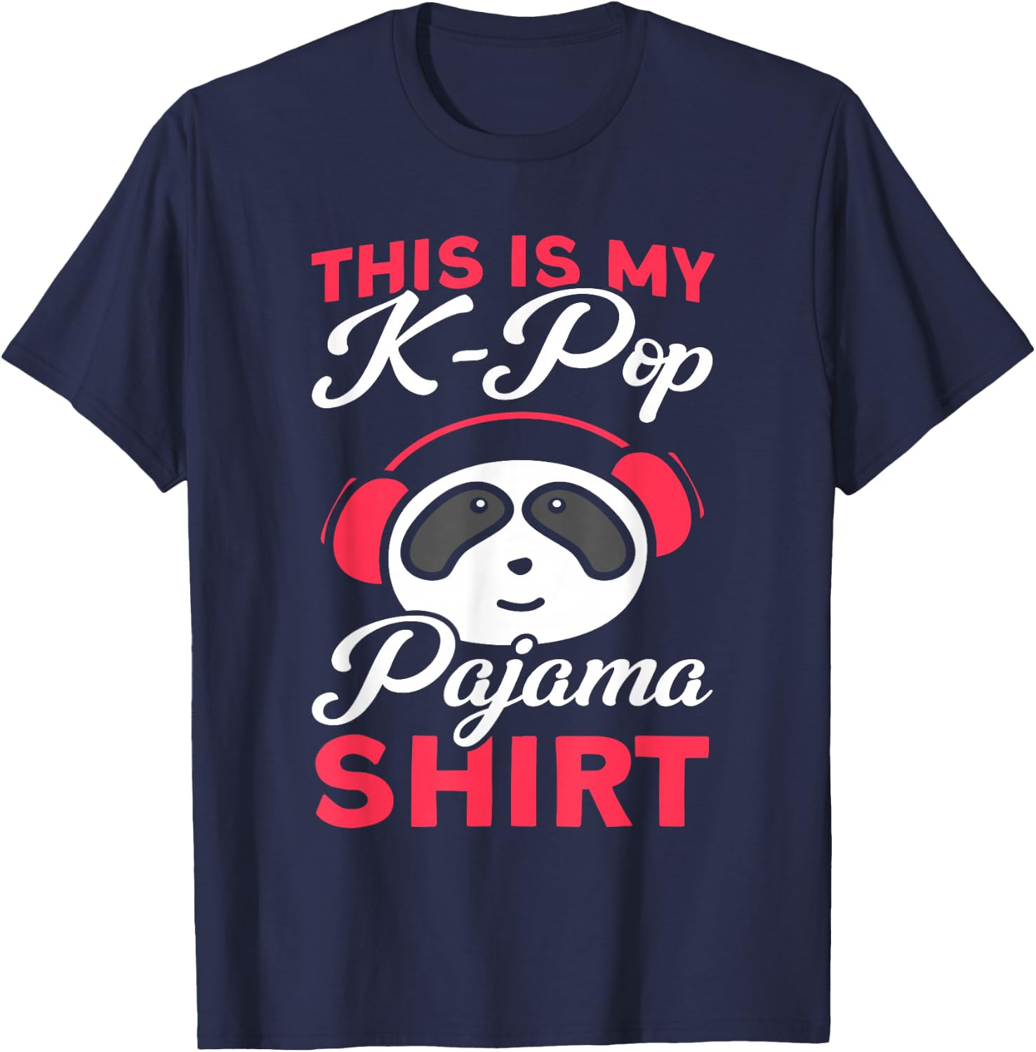 K-Pop Das ist Mein K-Pop Pyjama Shirt Panda T-Shirt - T-Shirt | Navy