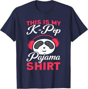 K-Pop Das ist Mein K-Pop Pyjama Shirt Panda T-Shirt - T-Shirt | Navy