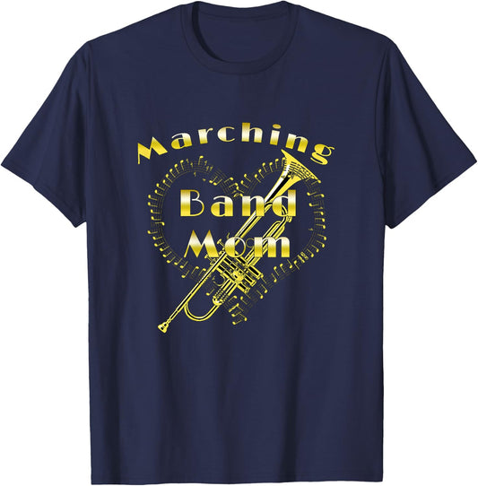 Marching Band Mom Trumpet Player T-Shirt - T-Shirt | Navy