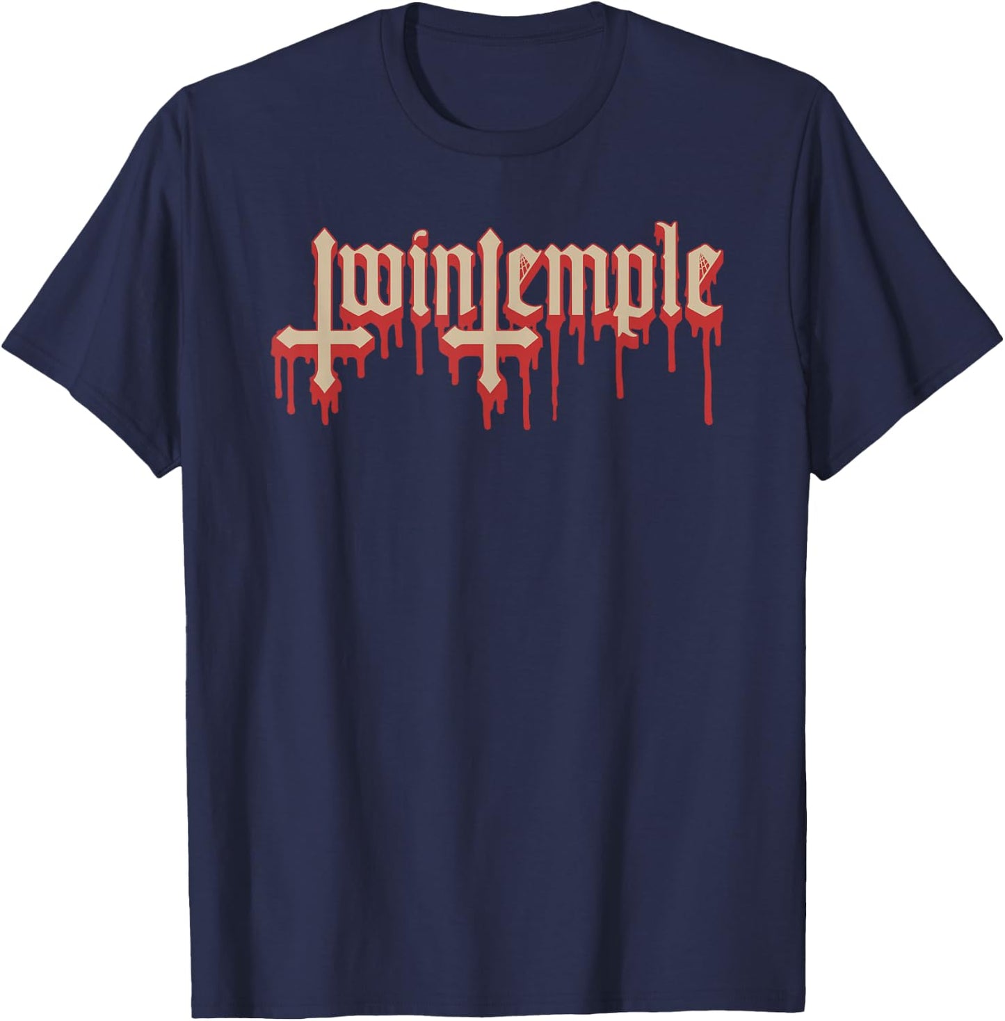 Twin Temple Drip Logo T-Shirt - T-Shirt | Navy