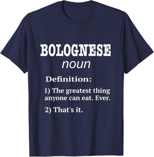 Retro Bolognese Design. Funny Bolognese Fan Fake Definition T-Shirt - T-Shirt | Navy