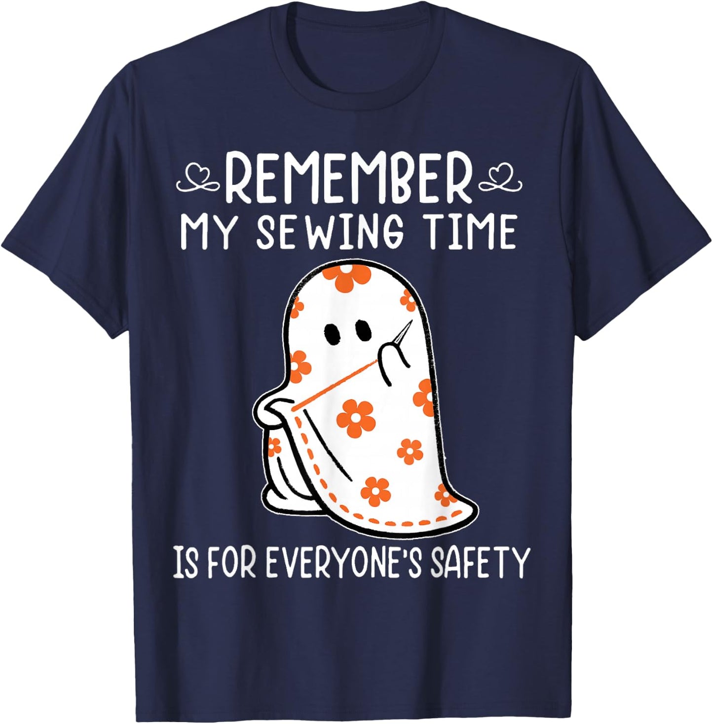 Halloween Costume Sewing Boo Ghost Funny Sewing Lovers Women T-Shirt - T-Shirt | Navy