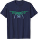Drone Icon for Drone Pilot | Operator Boys Quadcopter T-Shirt - T-Shirt | Navy