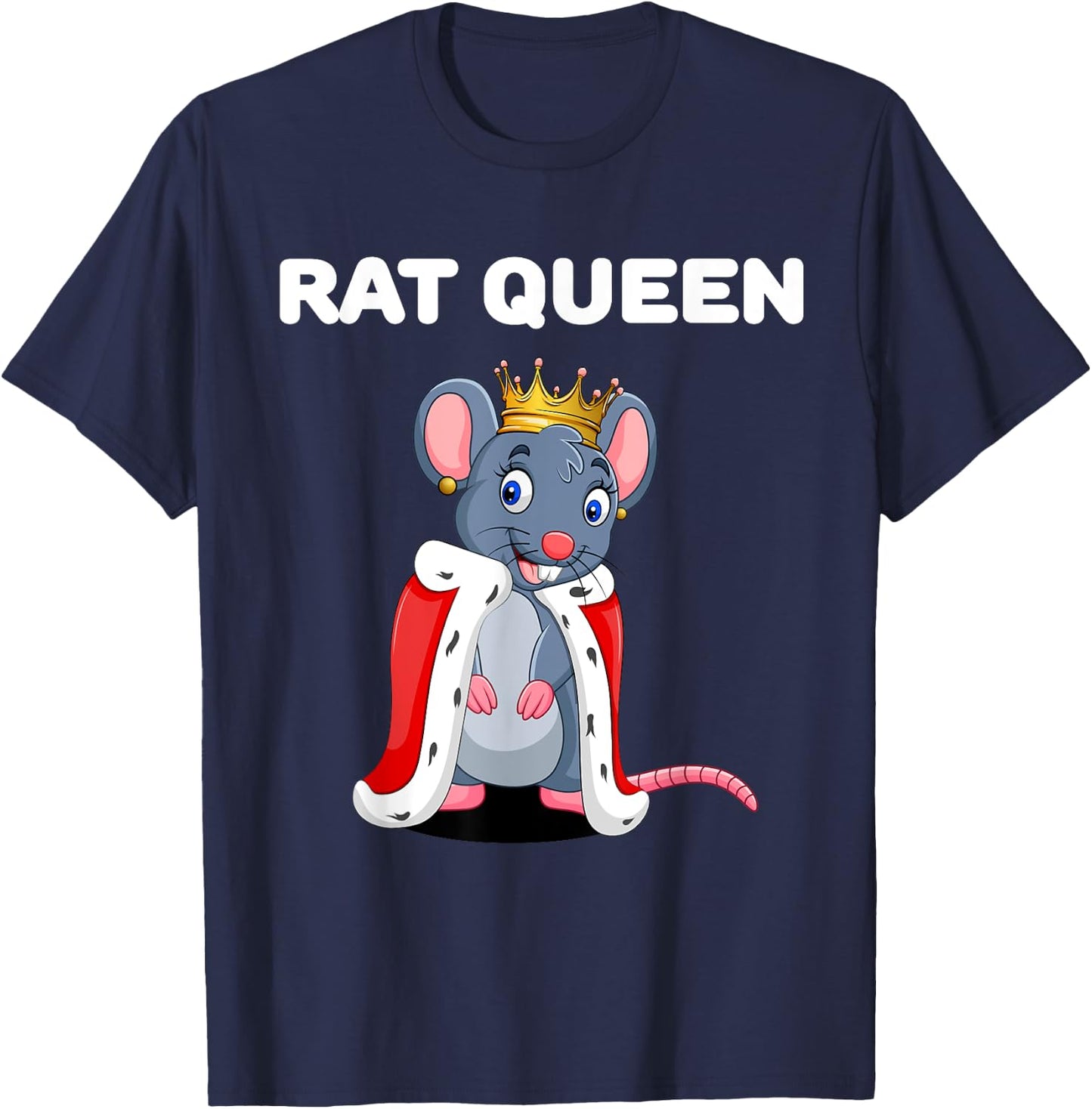 Rat Queen | Girls Rat | Rat T-Shirt - T-Shirt | Navy