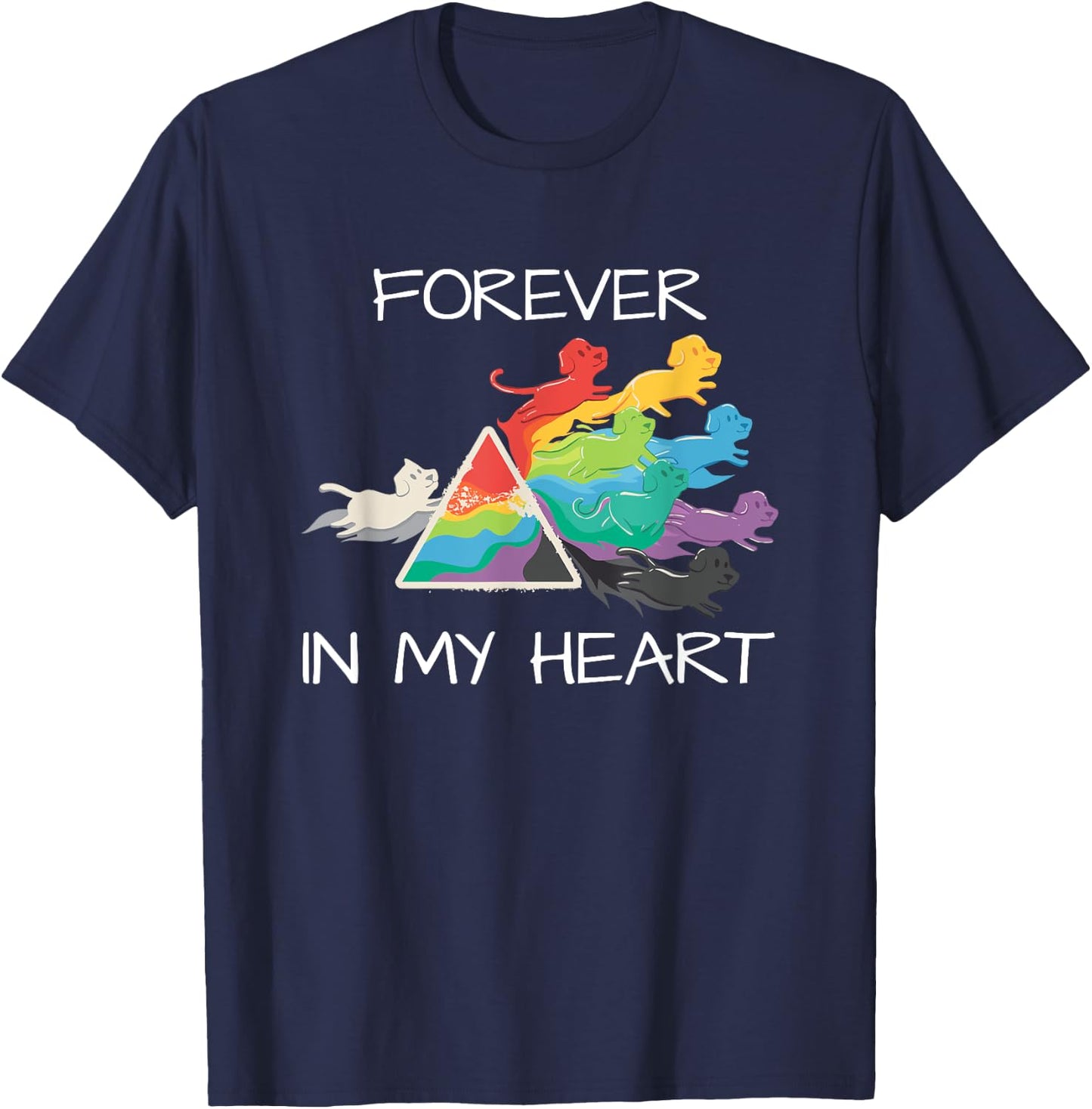 I Love My Dog & My Dog Loves Me Forever In My Heart Dog T-Shirt - T-Shirt | Navy