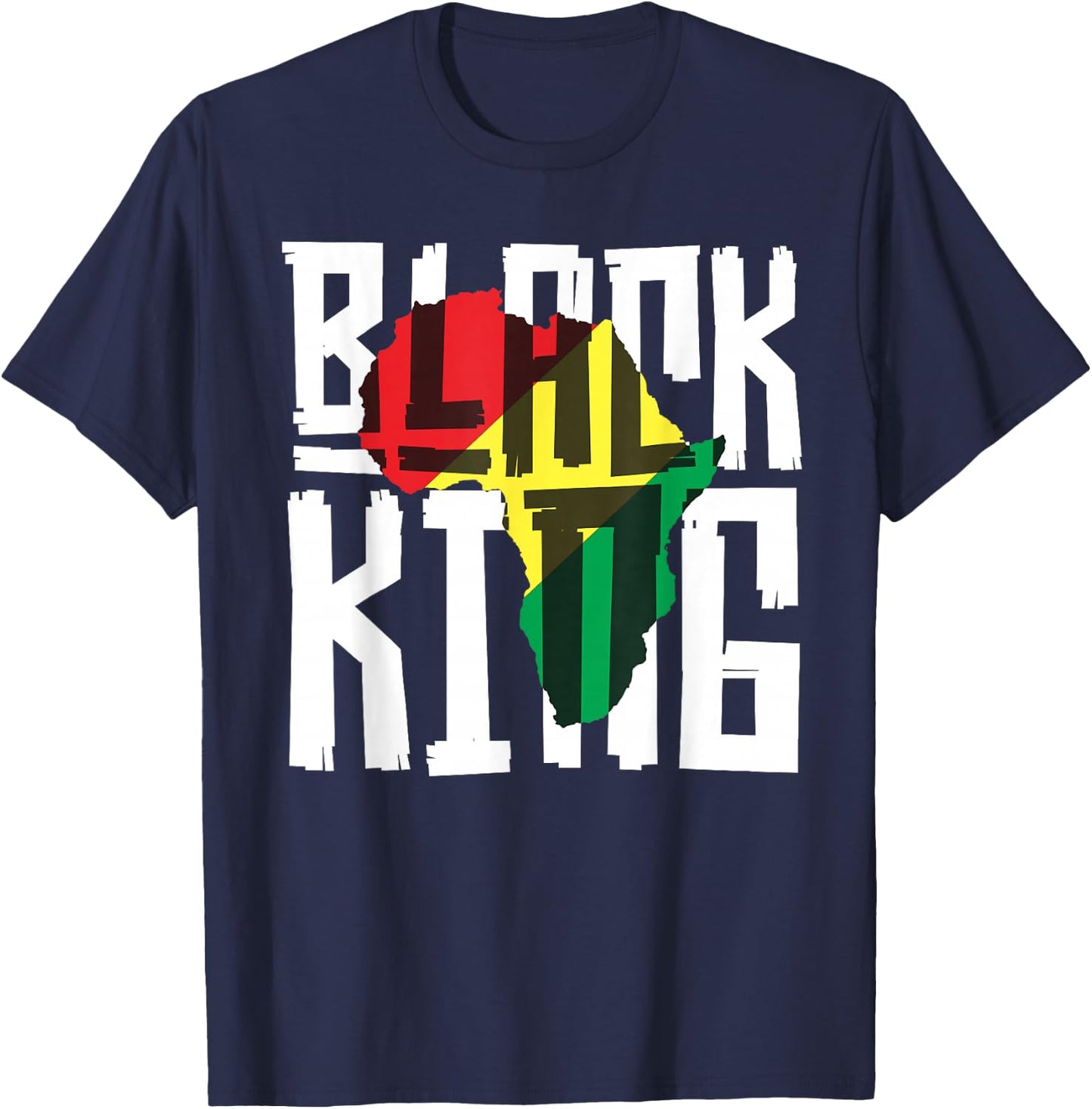 Black King for Boys Men History Month Africa Tribal T-Shirt - T-Shirt | Navy