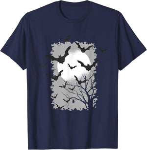 Spooky Bats | Seasonal Halloween Dark Goth Costume T-Shirt - T-Shirt | Navy