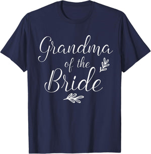 Grandma Of The Bride Wedding Shower Matching T-Shirt - T-Shirt | Navy