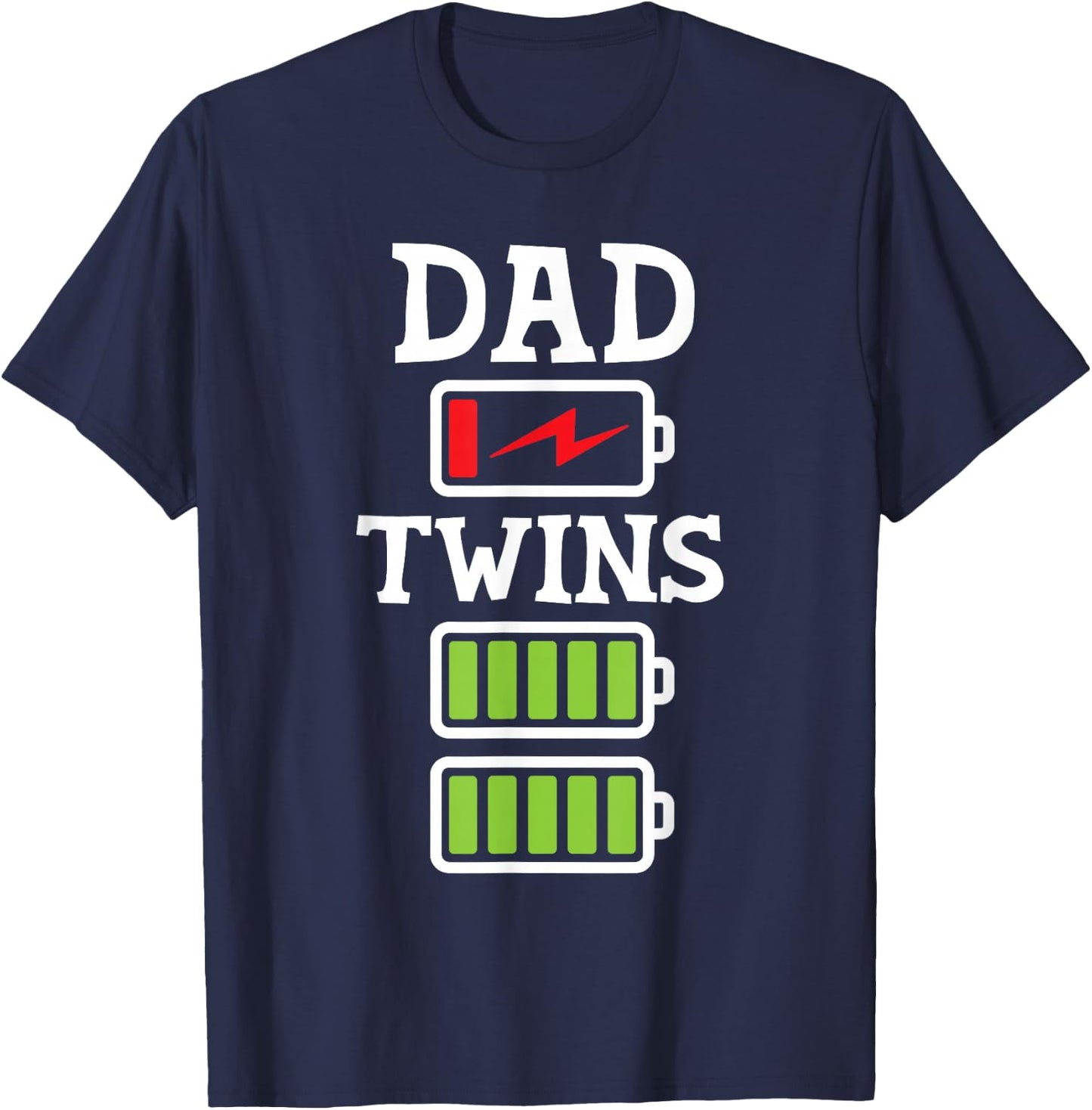 Dad Of Twins - Father Of Twins Twin Dad T-Shirt - T-Shirt | Navy