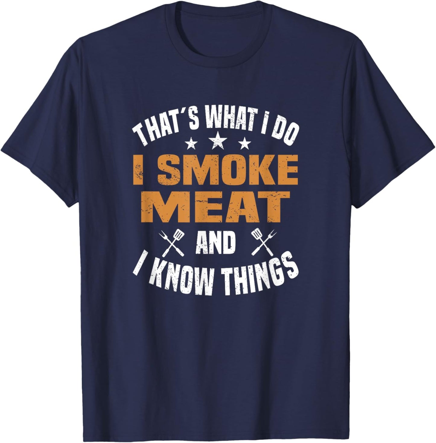 Smoking Meat BBQ Grilling Smoker Smoked Meat T-Shirt - T-Shirt | Navy