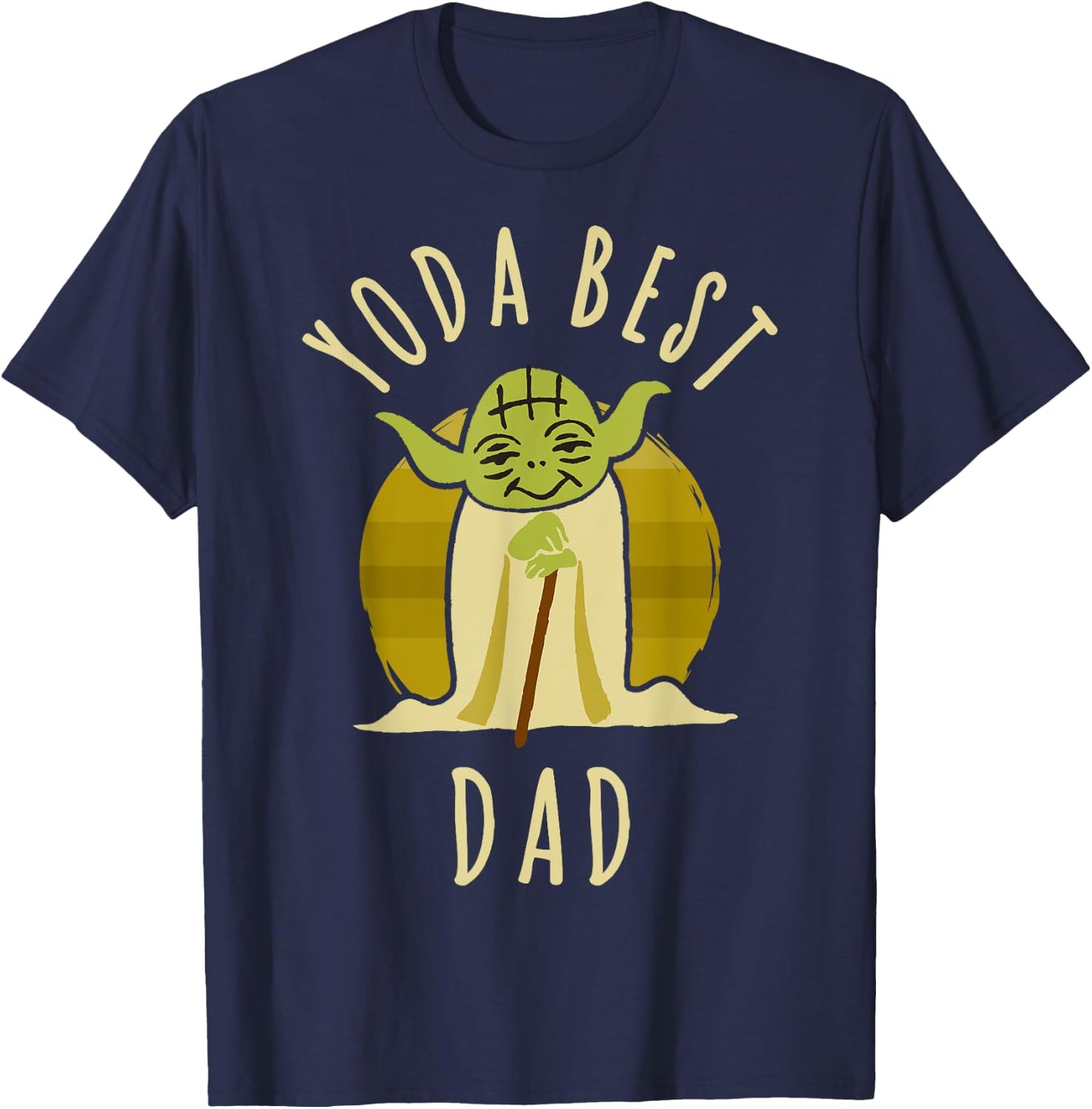 Star Wars Yoda Best Dad Cartoon Yoda T-Shirt - T-Shirt | Navy